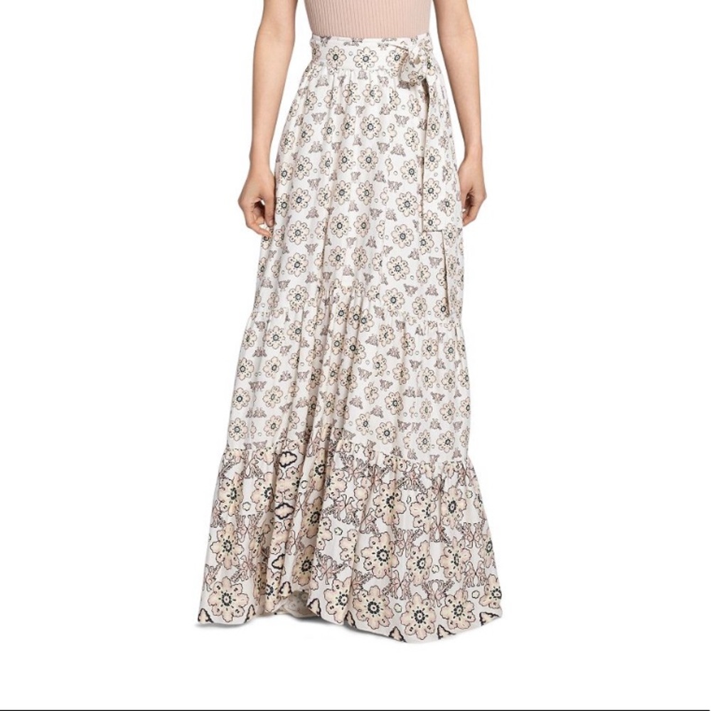 A.L.C Caroline Floral Print tie waist skirt